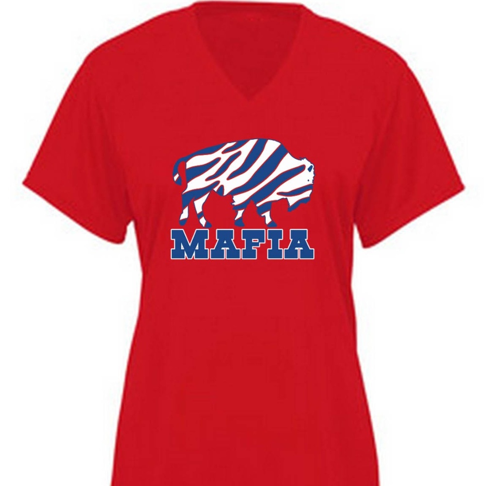 Buffalo Bills Mafia Zubaz Ladies V Neck Shirt